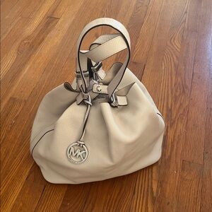 Michael Kors White Leather Bag